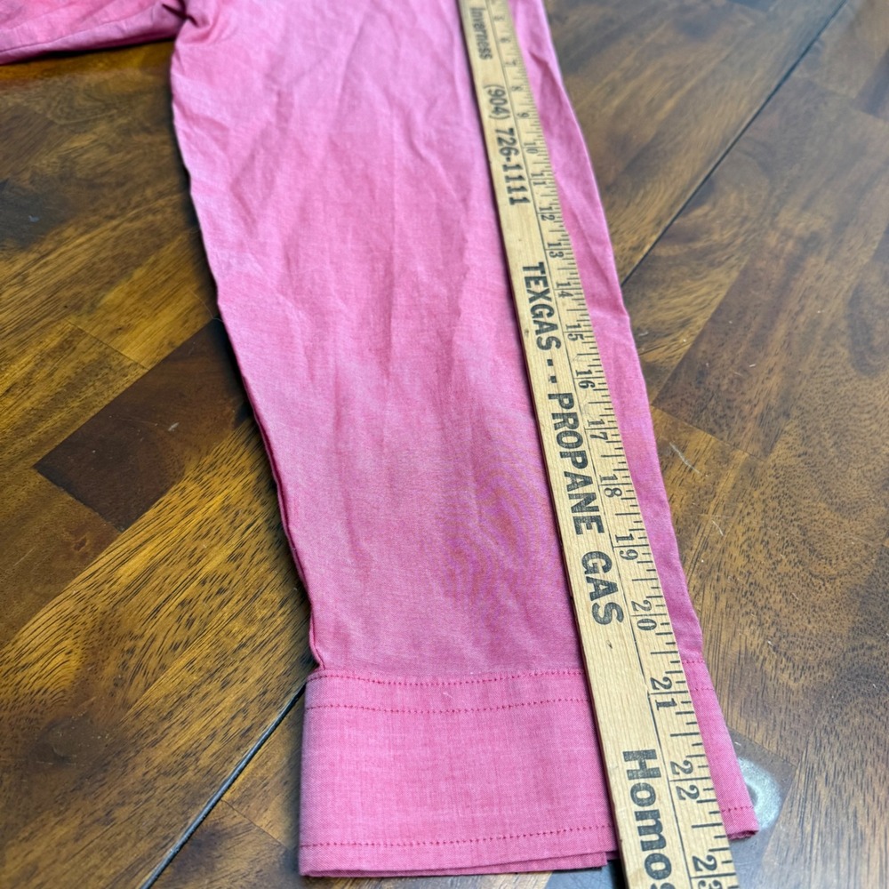J Ferrar Mens Pink Slim Fit Stretch Button Down Dress‎ Shirt XL 17 17.5 - Picture 7 of 8